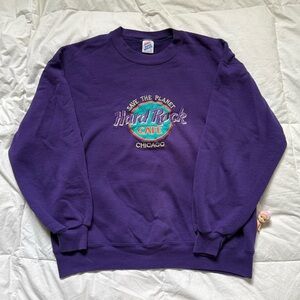 Vintage Hard Rock Cafe Chicago Purple Crewneck